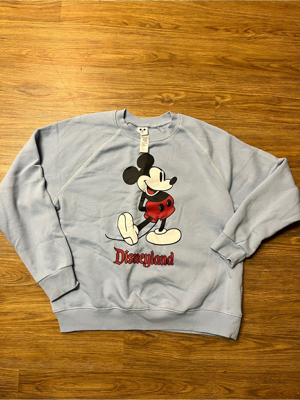 Official Disneyland Mickey Mouse Pastel Baby Blue Crewneck Sweatshirt Large